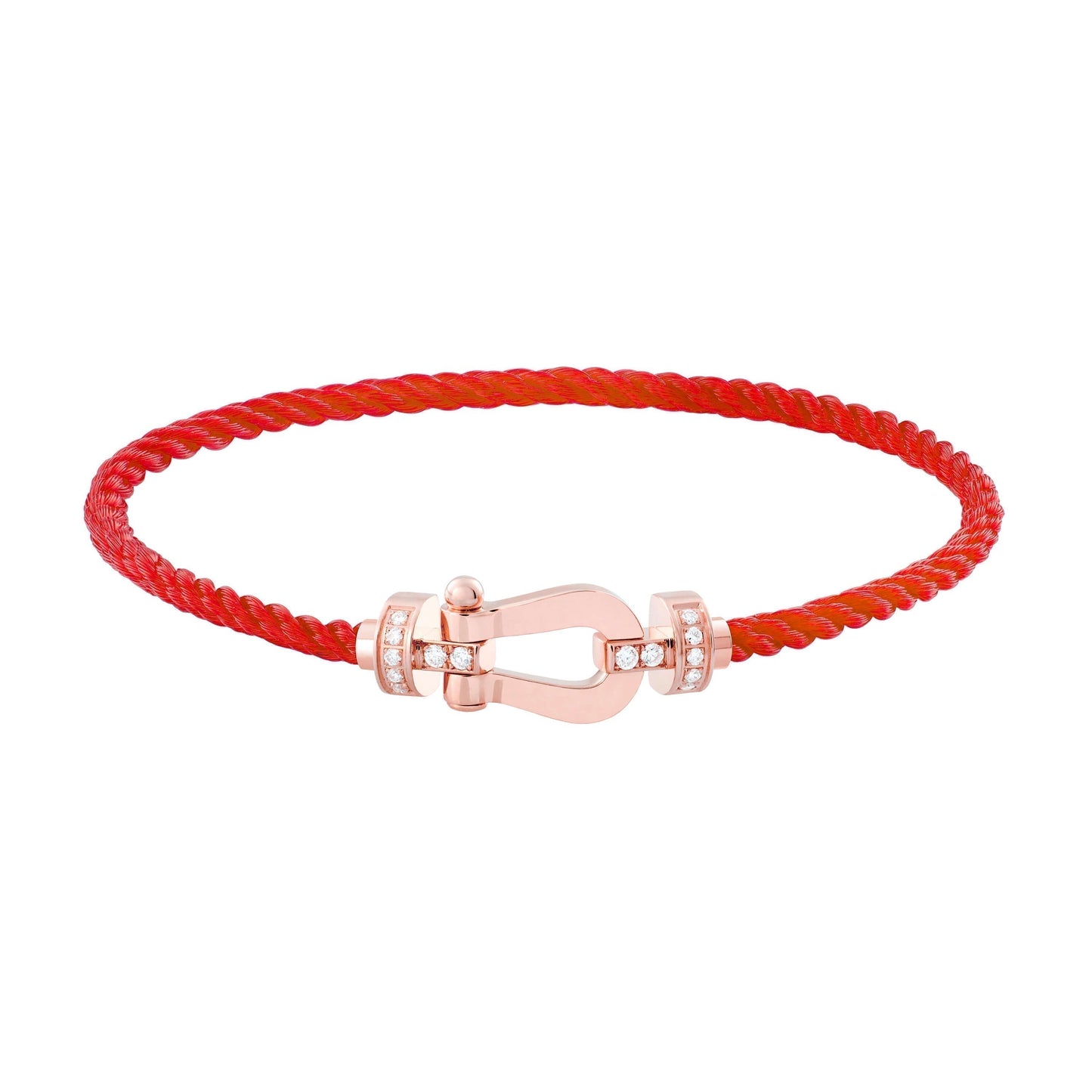 [Revel Jewelry]FORCE 10 HALF DIAMOND PINK GOLD RED CORDERI LARGE AND MEDIUM MODEL