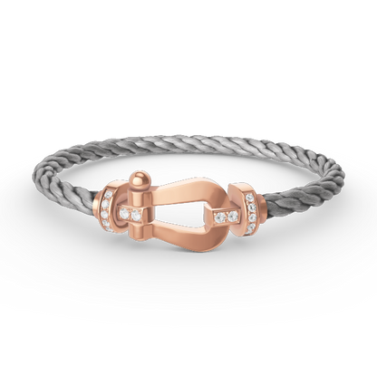 [Revel Jewelry]FORCE LARGE HORSESHOE HALF DIAMOND BRACELET ROSE GOLD