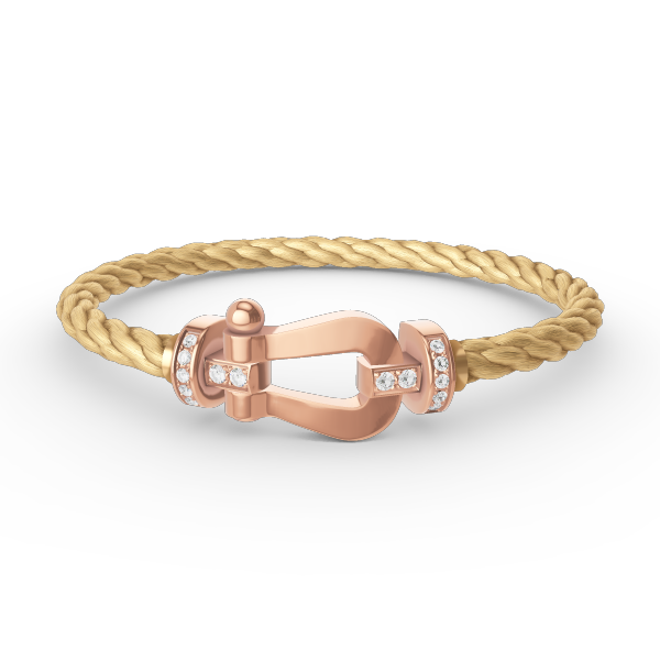 [Revel Jewelry]FORCE LARGE HORSESHOE HALF DIAMOND BRACELET ROSE GOLD