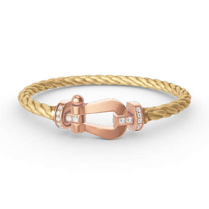 [Revel Jewelry]FORCE LARGE HORSESHOE HALF DIAMOND BRACELET ROSE GOLD