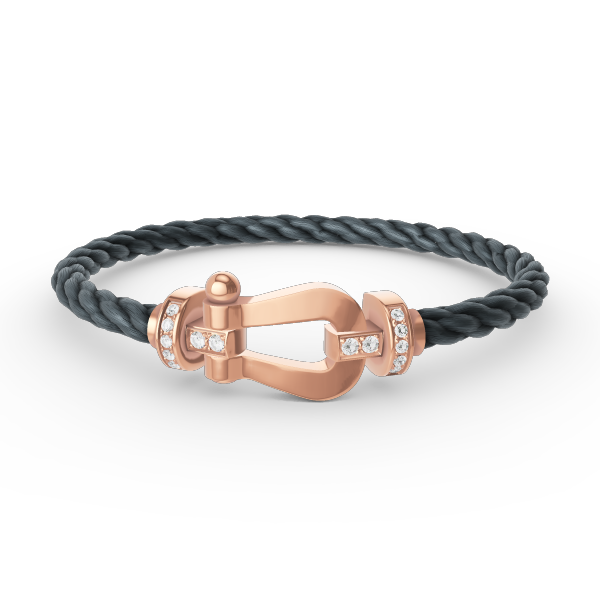 [Revel Jewelry]FORCE LARGE HORSESHOE HALF DIAMOND BRACELET ROSE GOLD