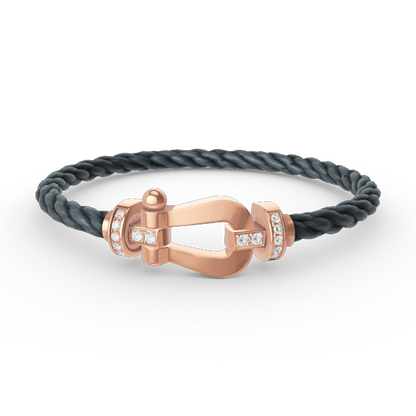[Revel Jewelry]FORCE LARGE HORSESHOE HALF DIAMOND BRACELET ROSE GOLD