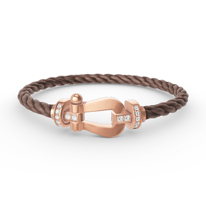 [Revel Jewelry]FORCE LARGE HORSESHOE HALF DIAMOND BRACELET ROSE GOLD