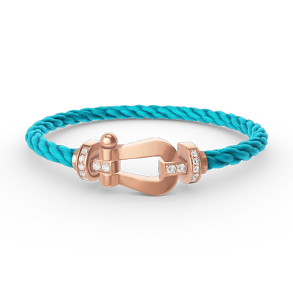 [Revel Jewelry]FORCE LARGE HORSESHOE HALF DIAMOND BRACELET ROSE GOLD