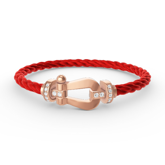 [Revel Jewelry]FORCE LARGE HORSESHOE HALF DIAMOND BRACELET ROSE GOLD