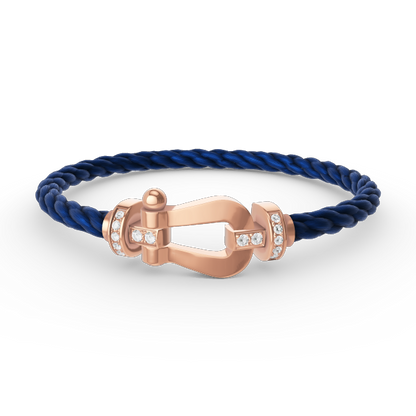 [Revel Jewelry]FORCE LARGE HORSESHOE HALF DIAMOND BRACELET ROSE GOLD