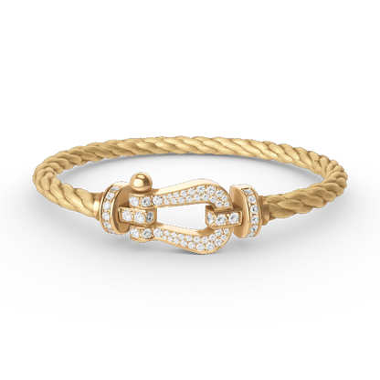 [Revel Jewelry]FORCE LARGE HORSESHOE FULL DIAMOND BRACELET GOLD