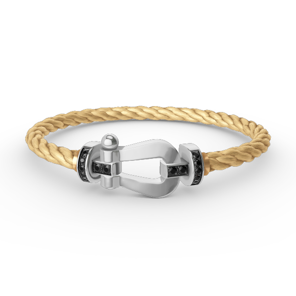 [Revel Jewelry]FORCE LARGE HORSESHOE BLACK DIAMOND BRACELET SILVER