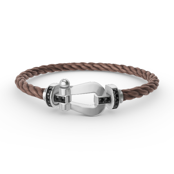 [Revel Jewelry]FORCE LARGE HORSESHOE BLACK DIAMOND BRACELET SILVER