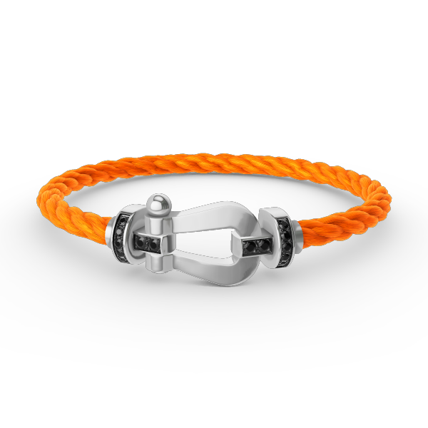 [Revel Jewelry]FORCE LARGE HORSESHOE BLACK DIAMOND BRACELET SILVER