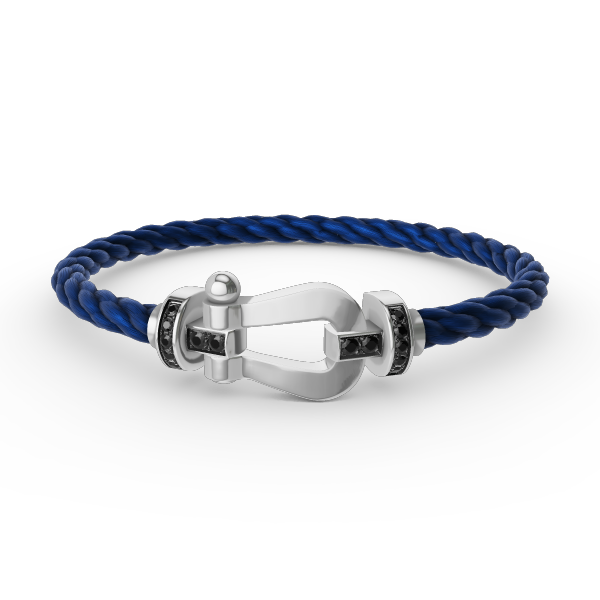 [Revel Jewelry]FORCE LARGE HORSESHOE BLACK DIAMOND BRACELET SILVER