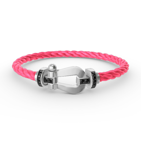 [Revel Jewelry]FORCE LARGE HORSESHOE BLACK DIAMOND BRACELET SILVER