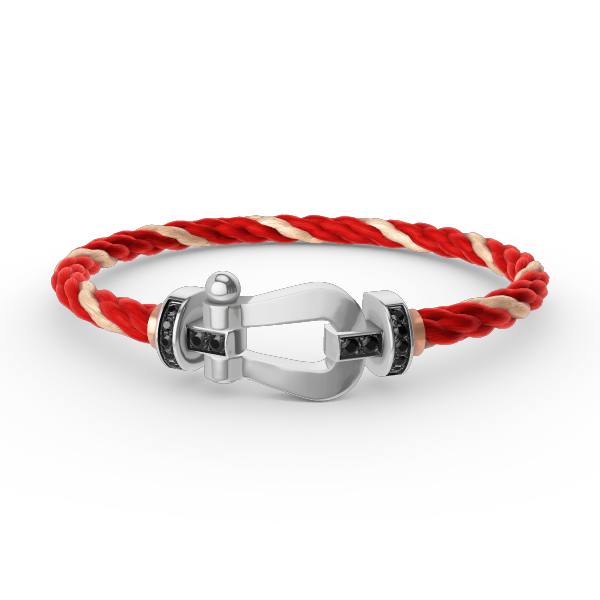 [Revel Jewelry]FORCE LARGE HORSESHOE BLACK DIAMOND BRACELET SILVER