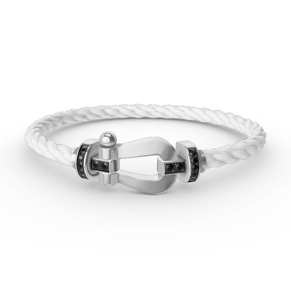 [Revel Jewelry]FORCE LARGE HORSESHOE BLACK DIAMOND BRACELET SILVER