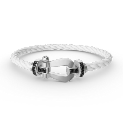 [Revel Jewelry]FORCE LARGE HORSESHOE BLACK DIAMOND BRACELET SILVER