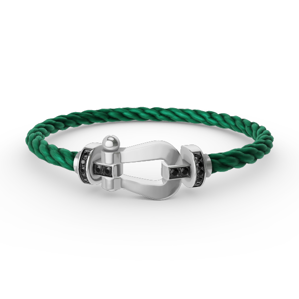 [Revel Jewelry]FORCE LARGE HORSESHOE BLACK DIAMOND BRACELET SILVER