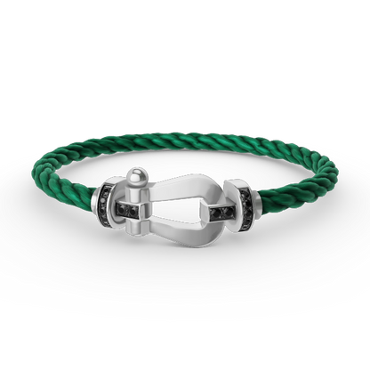 [Revel Jewelry]FORCE LARGE HORSESHOE BLACK DIAMOND BRACELET SILVER