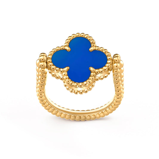 [Revel Jewelry]CLOVER RIVERSIBLE BLUE AGATE RING