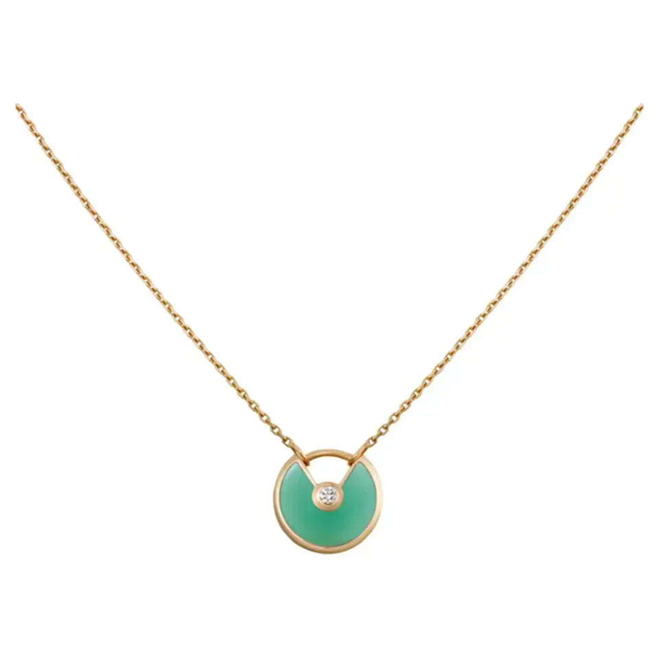 [Revel Jewelry]AMULETTE GOLD MALACHITE NECKLACE