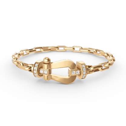 [Revel Jewelry]FORCE LARGE HORSESHOE CLASP  METAL BRACELET