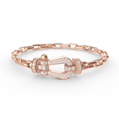 [Revel Jewelry]FORCE LARGE HORSESHOE CLASP  METAL BRACELET