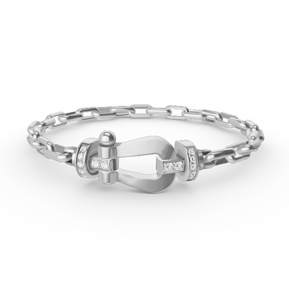 [Revel Jewelry]FORCE LARGE HORSESHOE CLASP  METAL BRACELET