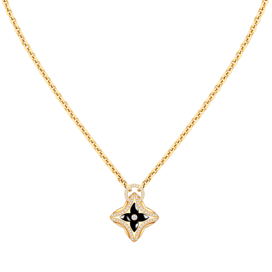 [Revel Jewelry]STAR PEDANT PINK GOLD DIAMOND NECKLACE