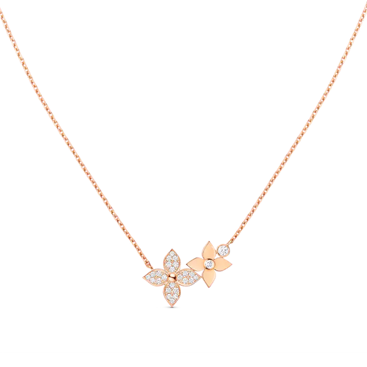 [Revel Jewelry]STAR BLOSSOM NECKLACE PINK GOLD DIAMONDS