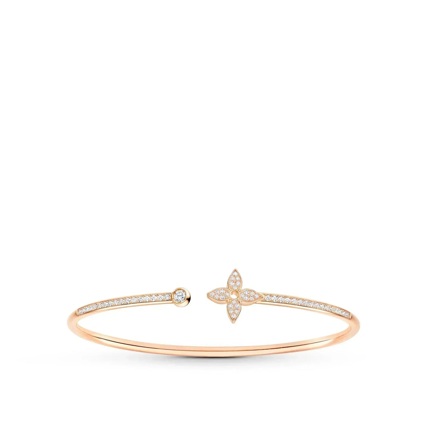 [Revel Jewelry]IDYLLE PINK GOLD OPEN BRACELET DIAMOND PAVED