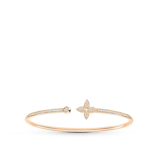 [Revel Jewelry]IDYLLE PINK GOLD OPEN BRACELET DIAMOND PAVED