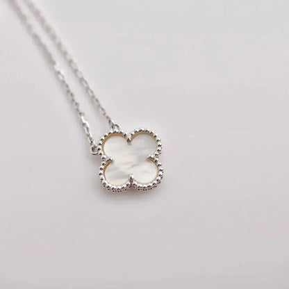 [Revel Jewelry]CLOVER  15MM WHITE MOTHER-OF-PEARL SILVER