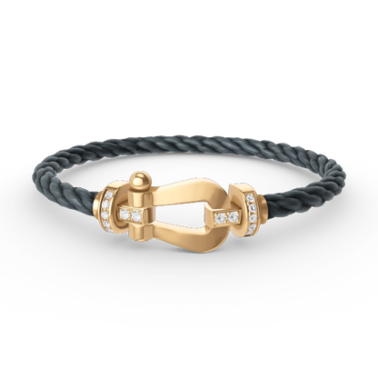 [Revel Jewelry]FORCE LARGE HORSESHOE HALF DIAMOND BRACELET GOLD