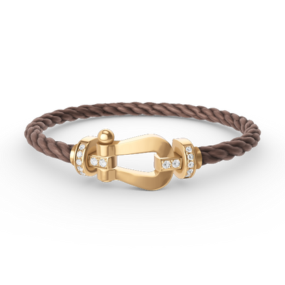 [Revel Jewelry]FORCE LARGE HORSESHOE HALF DIAMOND BRACELET GOLD