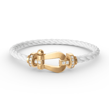 [Revel Jewelry]FORCE LARGE HORSESHOE HALF DIAMOND BRACELET GOLD