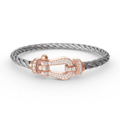 [Revel Jewelry]FORCE LARGE HORSESHOE FULL DIAMOND BRACELET ROSE GOLD