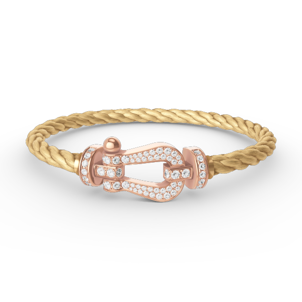 [Revel Jewelry]FORCE LARGE HORSESHOE FULL DIAMOND BRACELET ROSE GOLD