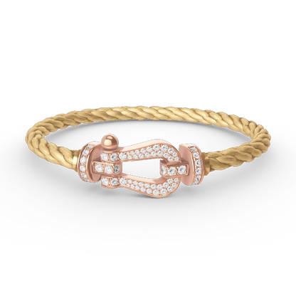 [Revel Jewelry]FORCE LARGE HORSESHOE FULL DIAMOND BRACELET ROSE GOLD