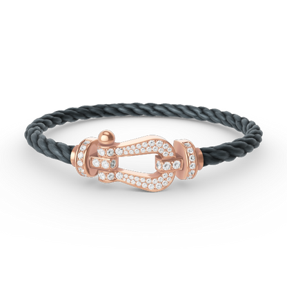 [Revel Jewelry]FORCE LARGE HORSESHOE FULL DIAMOND BRACELET ROSE GOLD