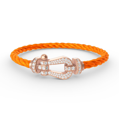 [Revel Jewelry]FORCE LARGE HORSESHOE FULL DIAMOND BRACELET ROSE GOLD