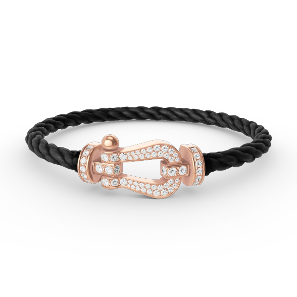 [Revel Jewelry]FORCE LARGE HORSESHOE FULL DIAMOND BRACELET ROSE GOLD