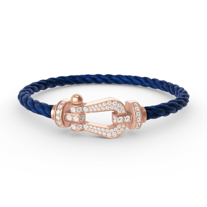 [Revel Jewelry]FORCE LARGE HORSESHOE FULL DIAMOND BRACELET ROSE GOLD