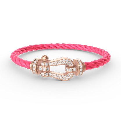 [Revel Jewelry]FORCE LARGE HORSESHOE FULL DIAMOND BRACELET ROSE GOLD