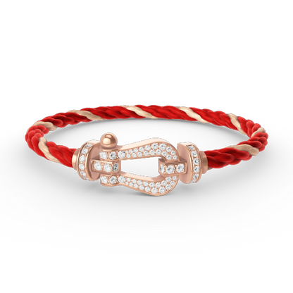 [Revel Jewelry]FORCE LARGE HORSESHOE FULL DIAMOND BRACELET ROSE GOLD