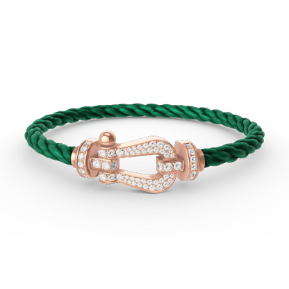[Revel Jewelry]FORCE LARGE HORSESHOE FULL DIAMOND BRACELET ROSE GOLD