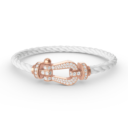 [Revel Jewelry]FORCE LARGE HORSESHOE FULL DIAMOND BRACELET ROSE GOLD