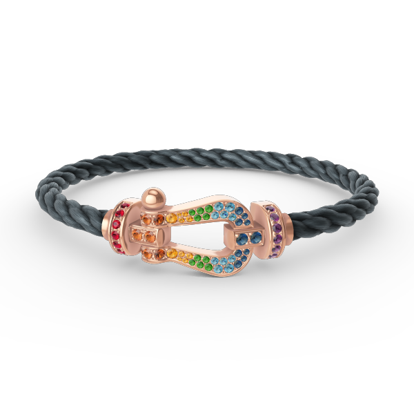 [Revel Jewelry]FORCE LARGE HORSESHOE  COLORED DIAMOND BRACELET ROSE GOLD