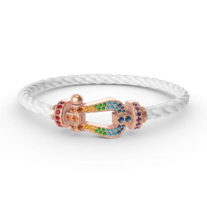 [Revel Jewelry]FORCE LARGE HORSESHOE  COLORED DIAMOND BRACELET ROSE GOLD