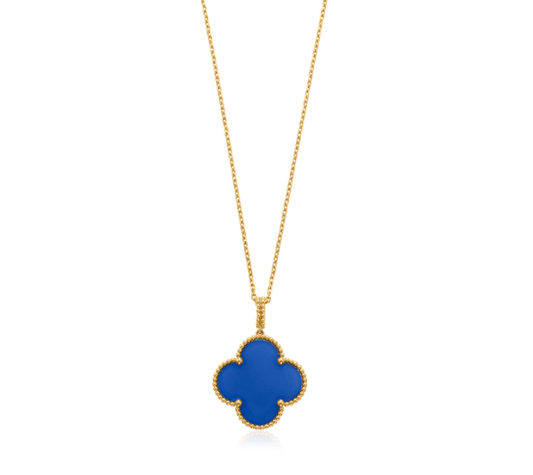 [Revel Jewelry]CLOVER 25MM NECKLACE TURQUOISE ROSE GOLD