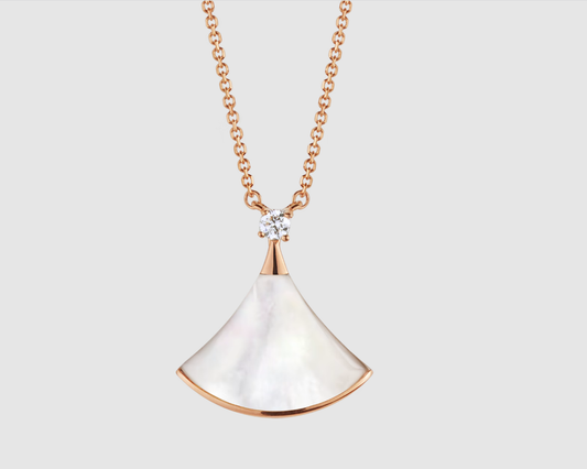 [Revel]DREAM NECKLACE WHITE MOP PINK GOLD 1 DIAMOND