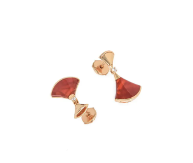 [Revel]DREAM Carnelian PINK GOLD EARRINGS